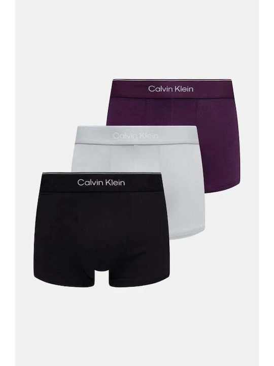 Calvin Klein Herren Boxershorts Grau-Bordeaux 3...