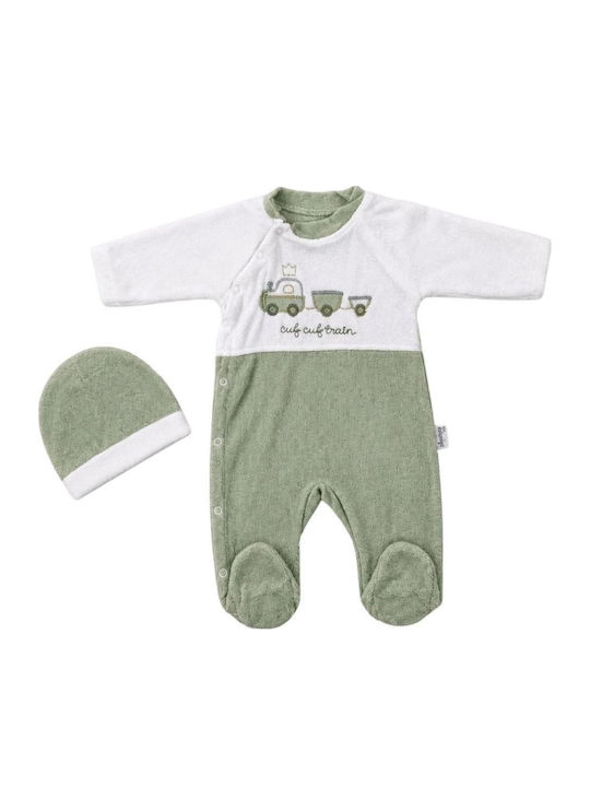 Annora Baby Samt-Strampler Verde Μανταρινί