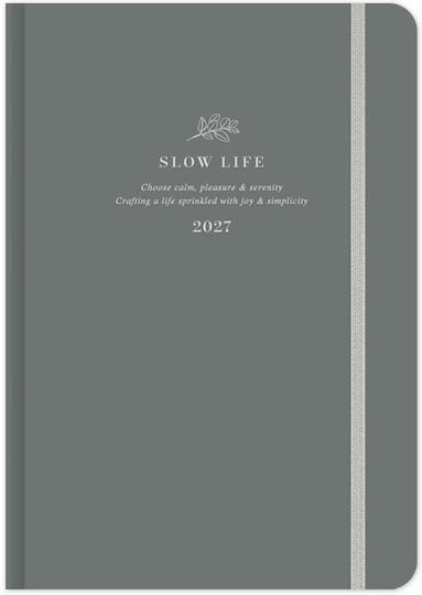 adBook Slow Life Daily Agenda B6 2027 Grey 12x17cm