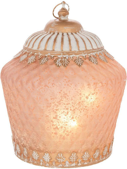 Iliadis Glass Pink Lantern 15x15x19cm