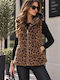 Sleeveless Short Women's Fur Brown