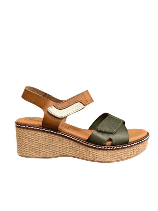 Eva Frutos Sommer Damenplattformen Khaki