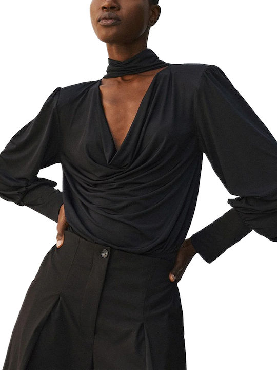 Access Fashion Puff Longsleeve Drape Bodysuit Women Access Fashion Μαυρο 64-2051-329-black Access Fashion Puff Longsleeve Drape Bodysuit Women Access Fashion Μαυρο 64-2051-329-black