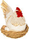 Weiße Huhn Sitzende Nist Nest Eier 41x28x29cm