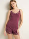 Purple Women's T-Shirt with Spaghetti Strap