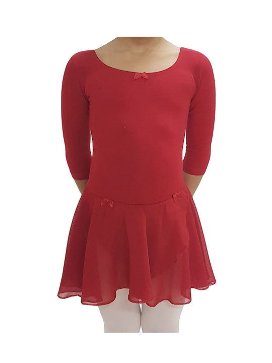 Παιδικό Κορμάκι 3/4 Μανίκι Φούστα Μπορντό