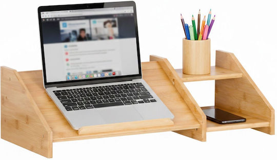 Relaxdays Bamboo Stand for Laptop Beige