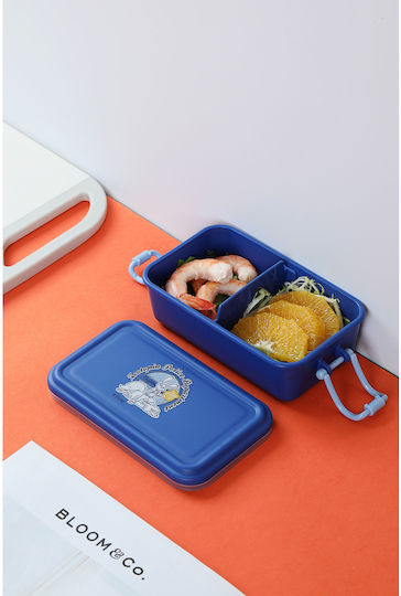 Miniso Retro Zootopia Kunststoff Kinderlebensmittelbehälter 0.5Liter Blau