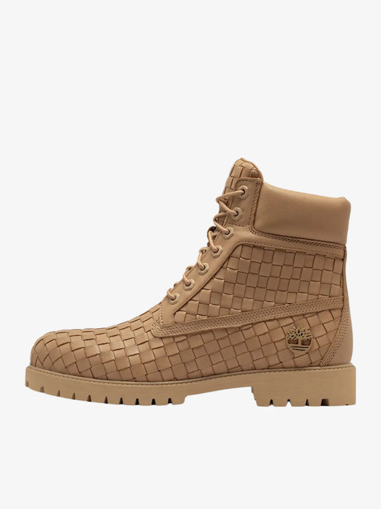 Timberland 6 Inch Lace Up Δερμάτινα Αρβυλάκια Μπεζ