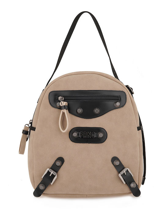 FRNC Women's Suede Beige Backpack