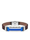 Silver And More Men's Leather Bracelet 21cm