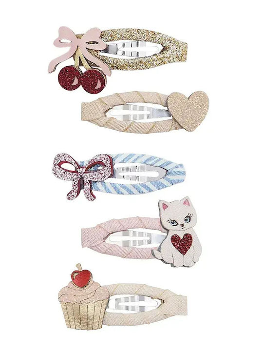 Mimi & Lula Kittybow Σετ Παιδικά Κοκαλάκια με Τσιμπιδάκι / Κλιπ / Στέκα / Λαστιχάκι Καρδιά 5τμχ