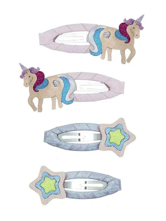 Mimi & Lula Magical Unicorn Σετ Παιδικά Κοκαλάκια με Τσιμπιδάκι / Κλιπ / Στέκα / Λαστιχάκι Μονόκερος 4τμχ