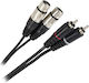 2x RCA-Stecker auf 2x XLR-Buchse Kabel, 3 m, Plugger