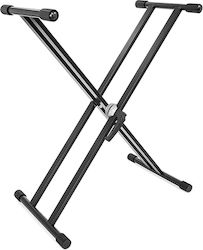 Πτυσσόμενη Βάση Αρμονίου Keyboard Boomtonedj Ks-3 Διπλή Κατασκευή Ρυθμιζόμενο Ύψος 67 3–91 4 Cm Μέγιστο Φορτίο 20 Kg Μαύρη Πόδια Σταθεροποίησης