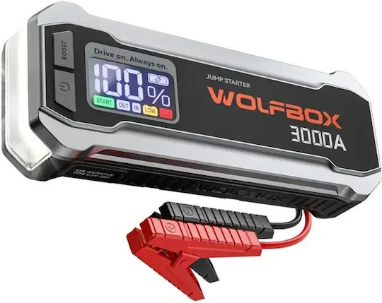 Wolfbox MegaVolt 16 Преносим Стартер за Автомобилни и Мотоциклетни Акумулатори 16000mAh със Захранваща Банка / USB / Фенер 12V