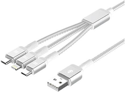 Καλωδιο Usb Mtk 3 1 Micro Usb-iphone-type C 3.4a 18w 1m Λευκο 463.053747