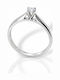 Mentzos Single Stone Ring in 18K White Gold with Diamond