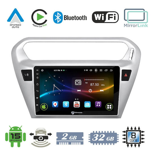 VenCore Auto-Audiosystem für Peugeot 301 2012–2023 (Bluetooth/USB/AUX/WiFi/GPS/Apple CarPlay/Android Auto) mit 9" Touchscreen