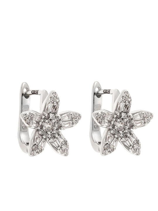 Miro Designers Women's Silver Earrings with White Zircon Mrw17145s
