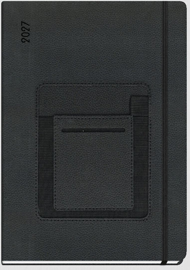 The Writing Fields Tagesagenda B5 2027 Schwarz 17 × 25 cm