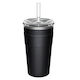 Keep Cup Pahar Termos din Oțel Inoxidabil / Plastic 454 ml Negru Cold Cup Thermal Black cu Pai