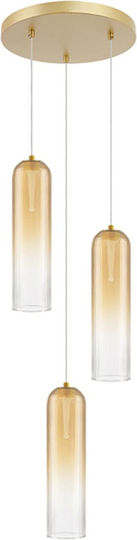 Zambelis Lights Goldene LED-Pendelleuchte 35x35 cm