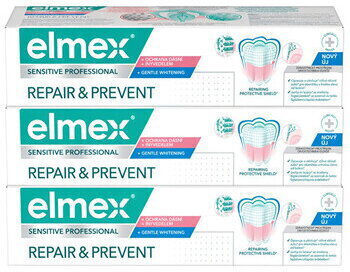 Elmex Repair & Prevent Gentle Οδοντόκρεμα για Λεύκανση 3x75ml