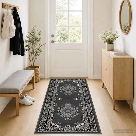 vidaXL Flornes Teppich Rechteckig Leder Grau 100x300cm 42057544