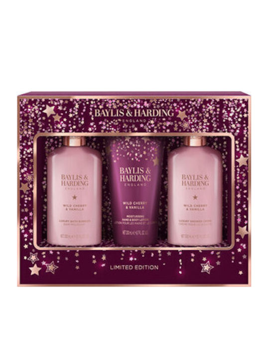 Baylis & Harding Wild Cherry & Vanilla Moisturizing Skin Care Set 3 Pieces