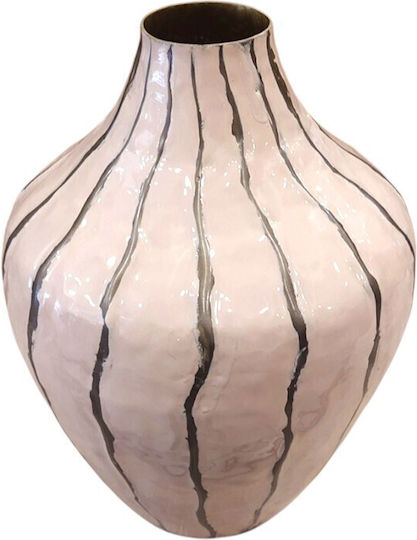 Capolavoro Dekorative Metallvase Rosa 24x24xH34cm