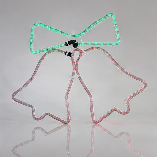 Furtun Luminos de Crăciun în Formă de Clopot Roșu 64x47 cm 5 Bucăți