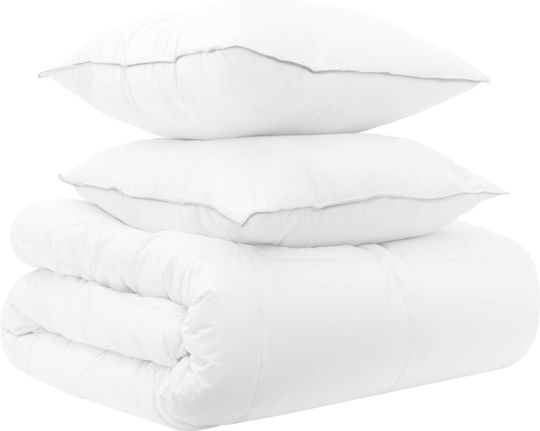 vidaXL King Size Duvet Set 260x220 cm Bamboo White 3 Pcs