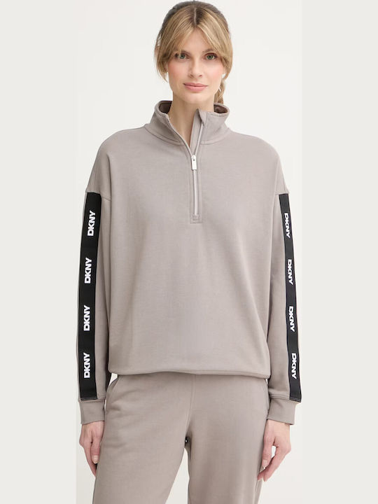 DKNY Дълъг Дамски Суитшърт Бежов