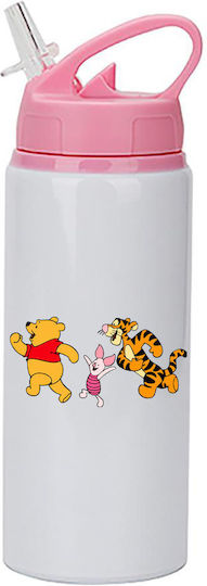 Παγούρι Winnie Pooh 600ml Λευκό Ροζ Καπάκι