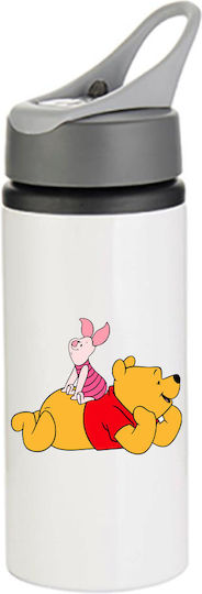 Παγούρι Winnie Pooh 600ml Λευκό Γκρι Καπάκι