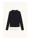 Women's Long Sleeve Hooded Sweater Nero