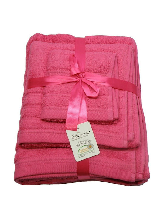4-teiliges Badetuch-Set Bio Rosa, Gewicht 600 g/m²