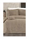 SteweHome Σετ Κουβέρτα Σενίλ King Size 260x260εκ. Καφέ