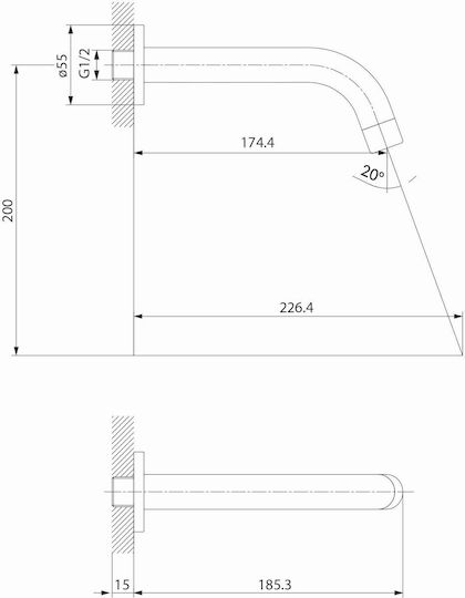 Cersanit Zen Επιτοίμιο Στόμιο Μπανιέρας Μαύρο S951-554