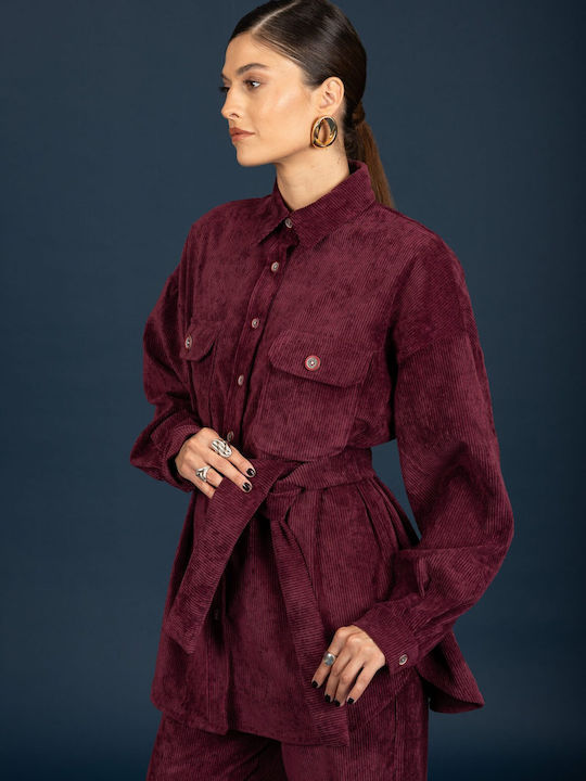 Long Sleeve Women's Shirt Aubergine
