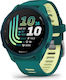 Garmin Forerunner 170 Music 43 mm Wasserdichte Smartwatch mit Herzfrequenzmesser (Petrolgrün Zitronengelb)