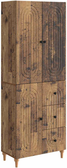 Biblioteci din lemn cu aspect învechit (2 buc.) 66x34,5x90 cm