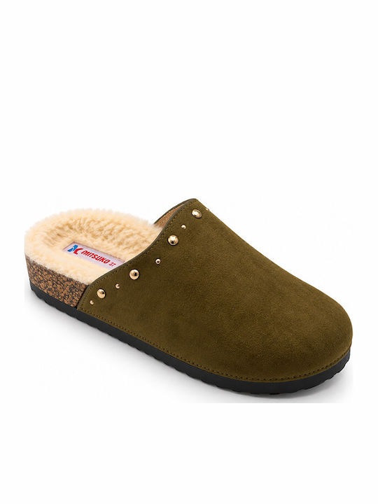 Mitsuko Suede Clogs Women's Slippers Green