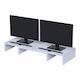 Relaxdays Suport de Birou pentru 2 Monitoare, Alb (10051494)