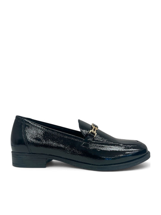 Ragazza Loafers Dama din Piele în Culoare Neagră