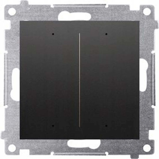 Kontakt-Simon Recessed Double Wall Switch Without Frame Black