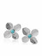 Earrings Steel Gold Plated with Turquoise Stones