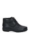 Schwarze Leder Damenstiefeletten