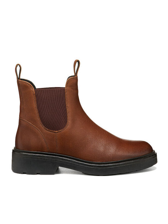 Geox Leather Women's Chelsea Ankle Boots Brown
